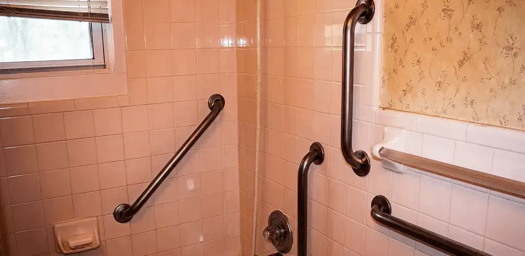 Shower grab bar installation for bathroom safety and accessibility in Dayton, OH