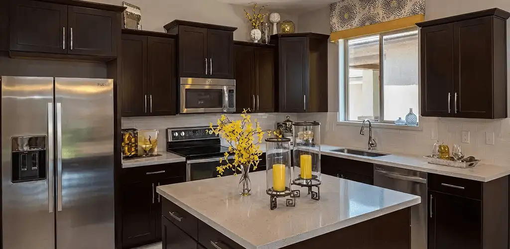 Cabinet painting results with freshly painted kitchen cabinets in Dayton, OH