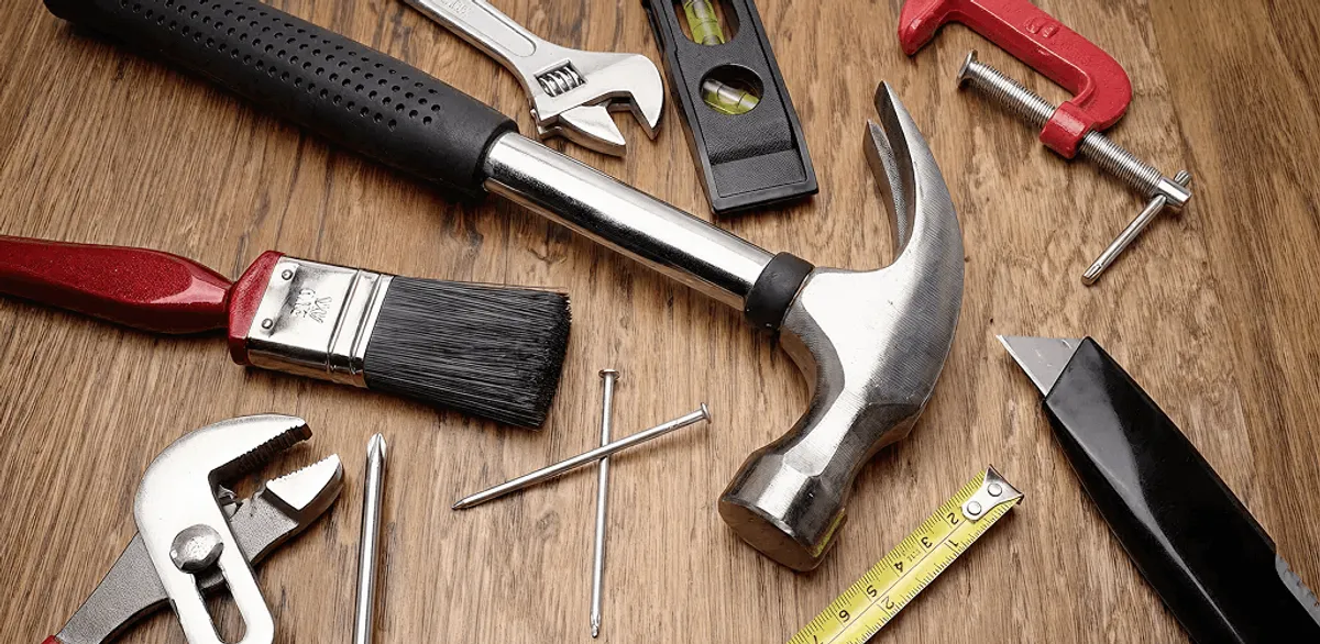 Handyman tools laid out for home repair and maintenance work in Dayton, OH