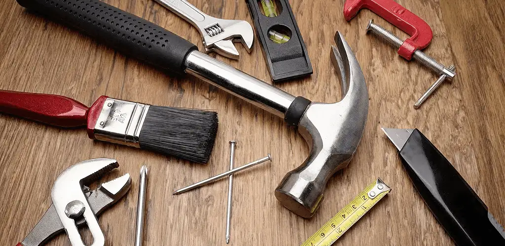 Handyman tools laid out for home repair and maintenance work in Dayton, OH