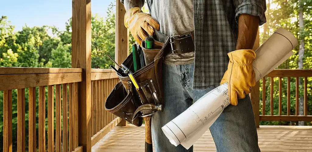 Professional handyman with tool belt ready for home repairs in Dayton, OH