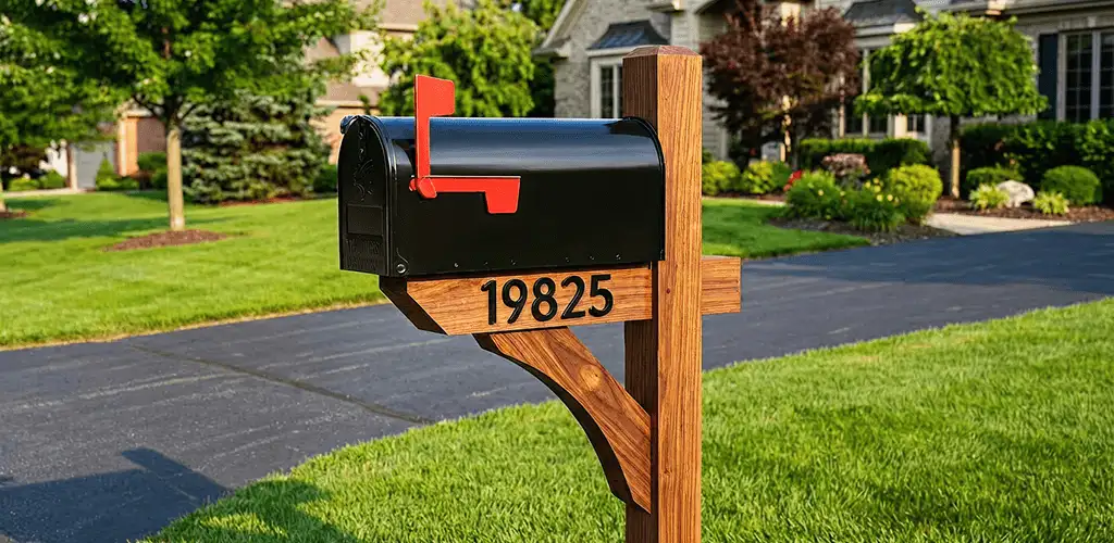 New mailbox installation with post and address number for a home in Dayton, OH