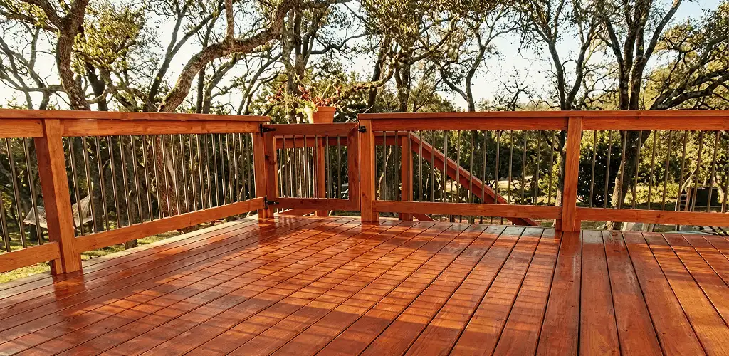Deck sealing results with a freshly sealed wood deck in Dayton, OH